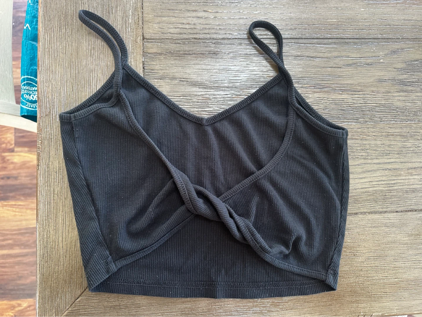 Black ribbed crop top
