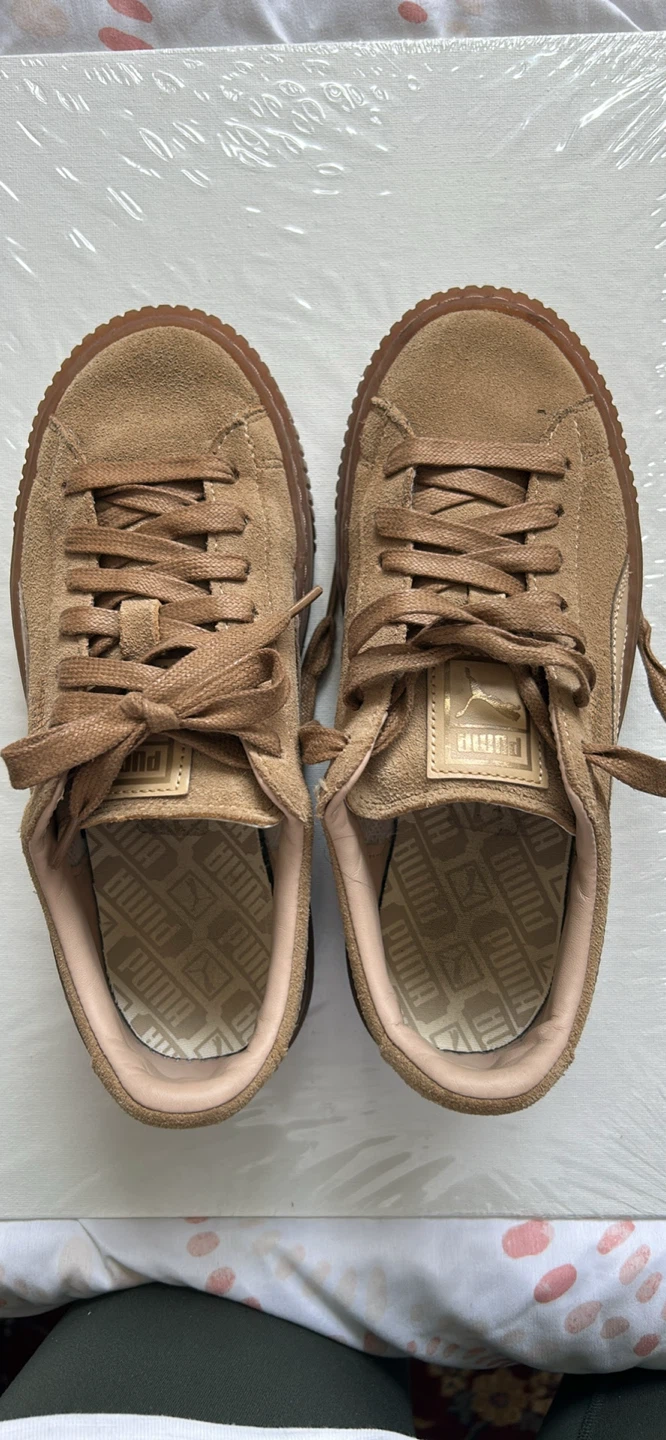 Puma Suede Platform Trainers - Tan/Brown - photo 3