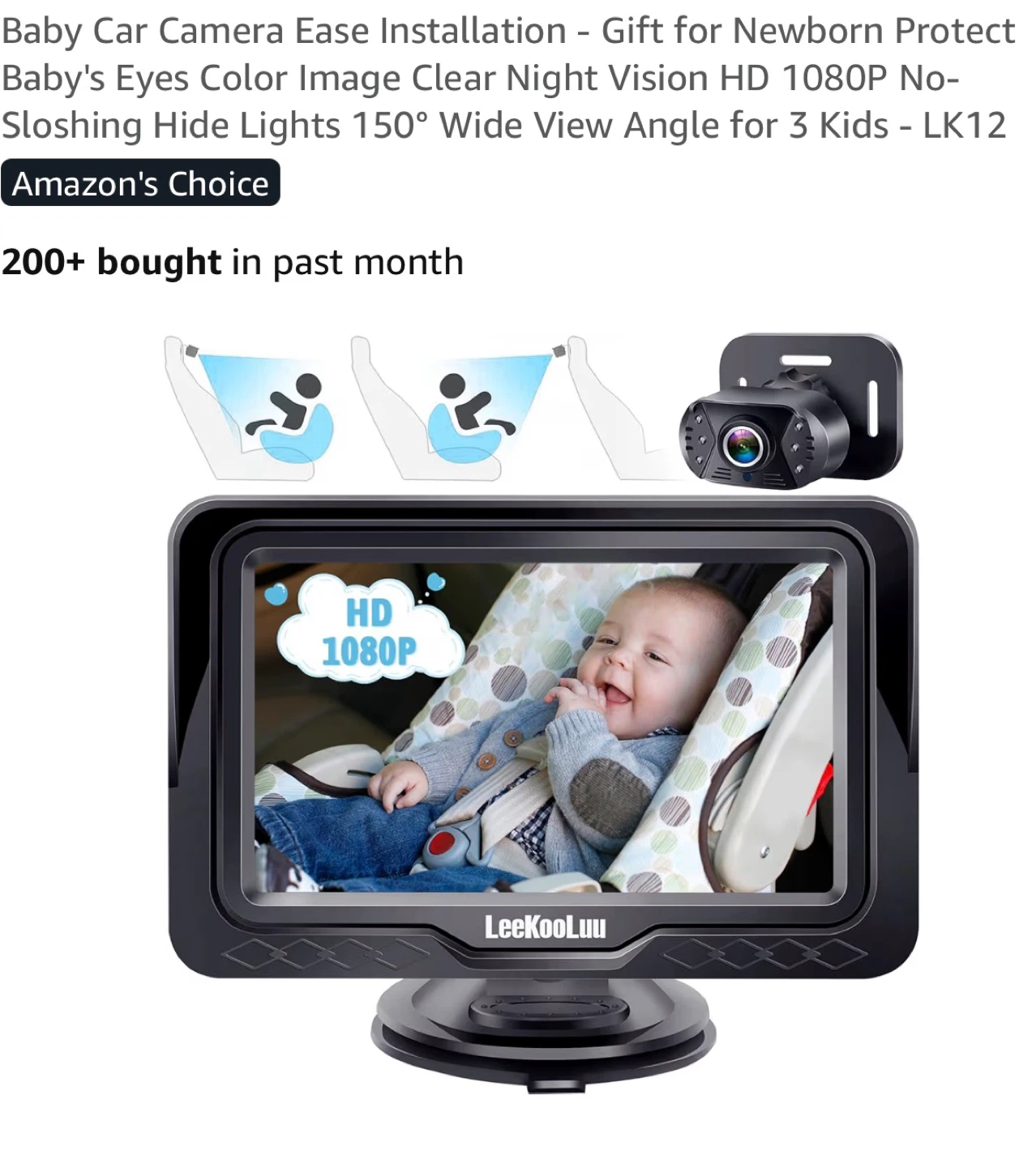 Baby Car Camera with 4.3" Screen B35
