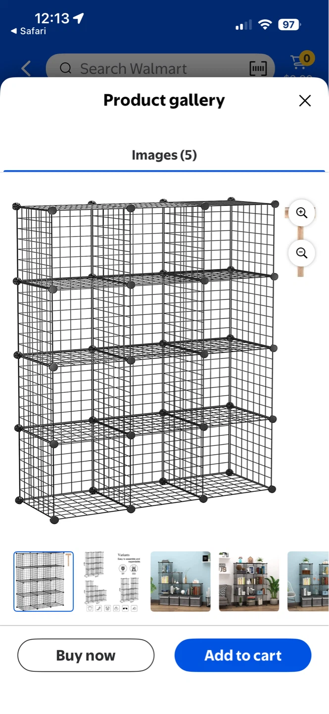 Black Wire Cube Storage Unit