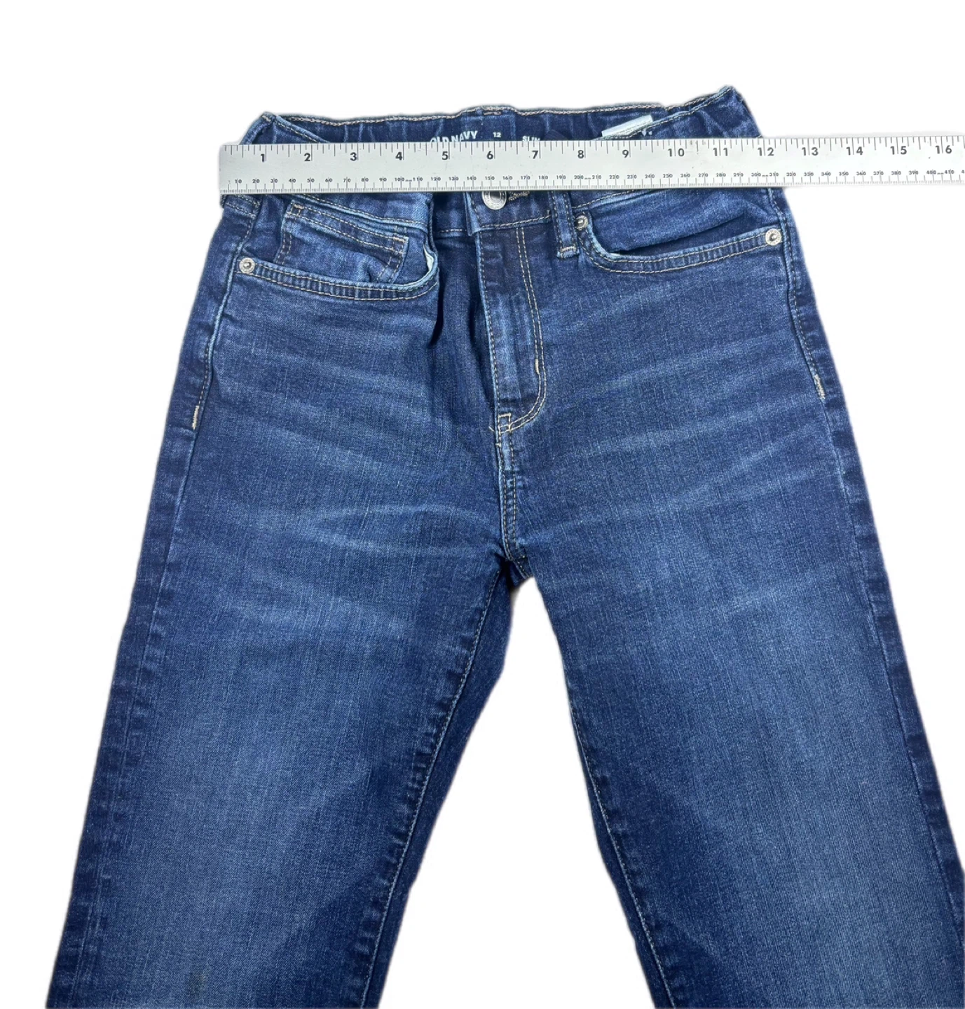 Old Navy Boys Jeans Size 12 Slim Fit Dark Wash Denim - photo 3