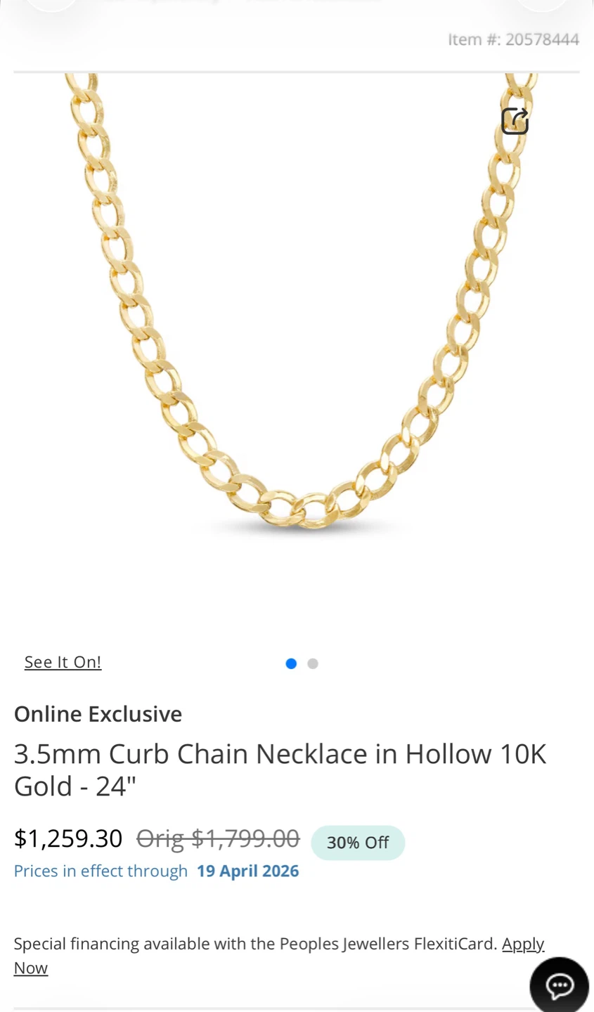 Peoples jewelry 10k Gold Chain Necklace - photo 3