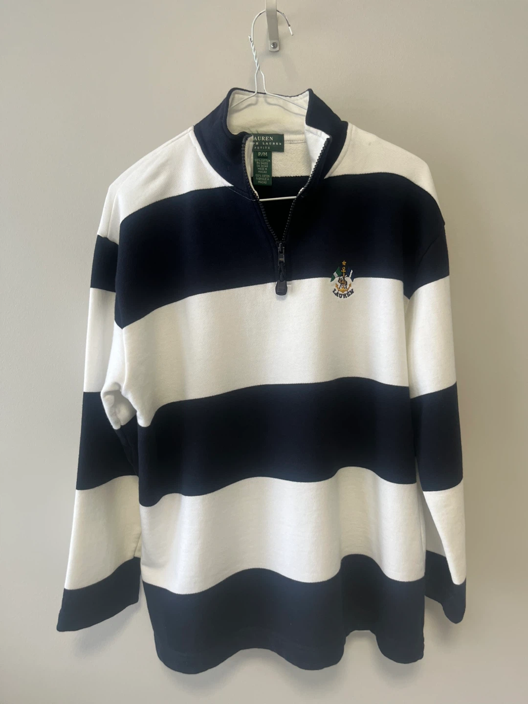 Ralph Lauren Petite Striped 1/4 Zip Sweatshirt - photo 2