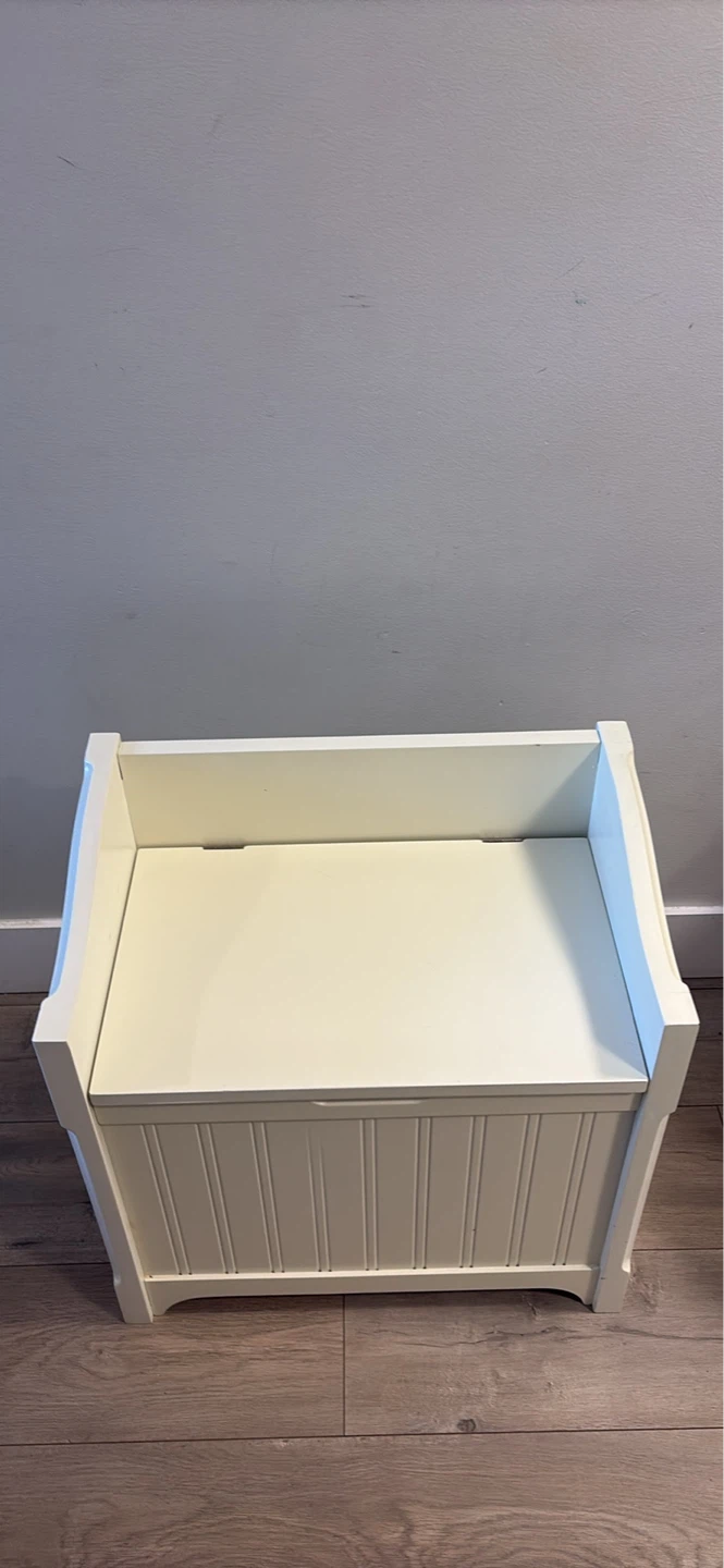 White Storage Bench with Lid - photo 2