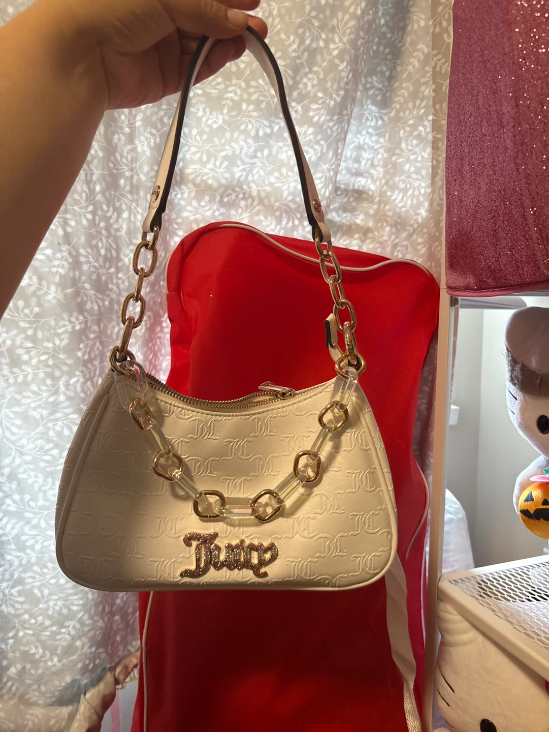 Juicy Couture White Logo Shoulder Bag