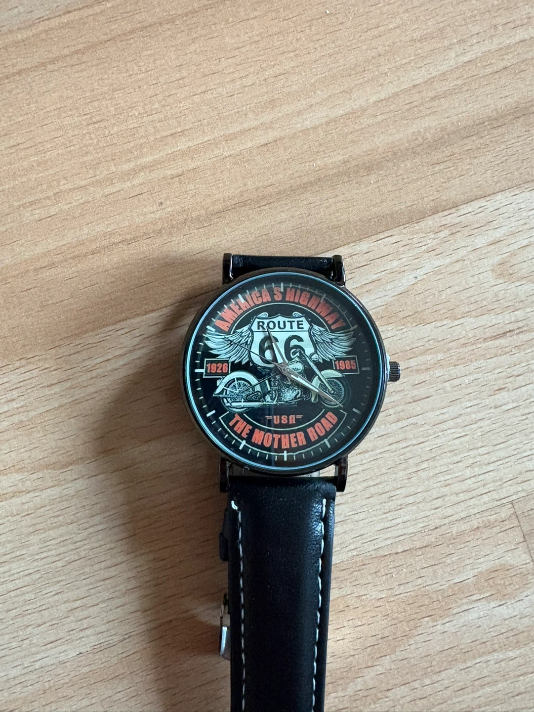 Route 66 Motorcycle Watch - Stylish Black Quartz Analog