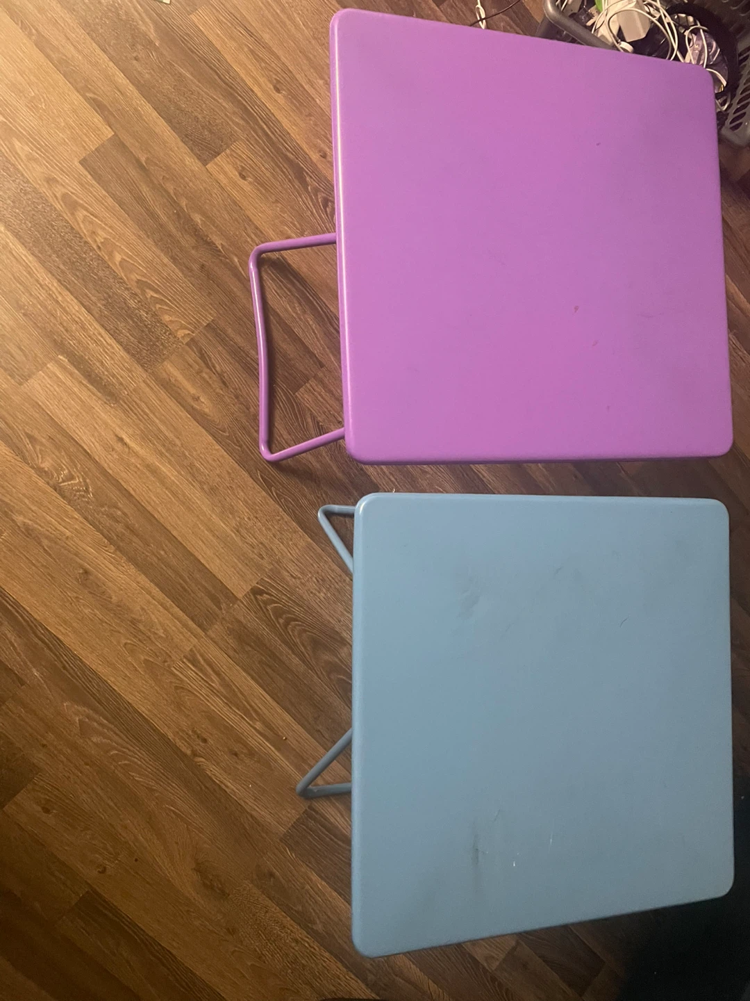 Two Kids Folding Tables - Purple and Blue