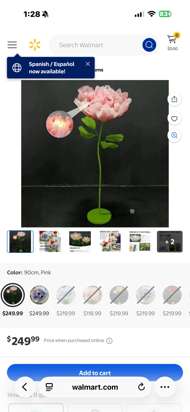 Giant automated blue Paper Flower Floor Lamp Decor - photo 3