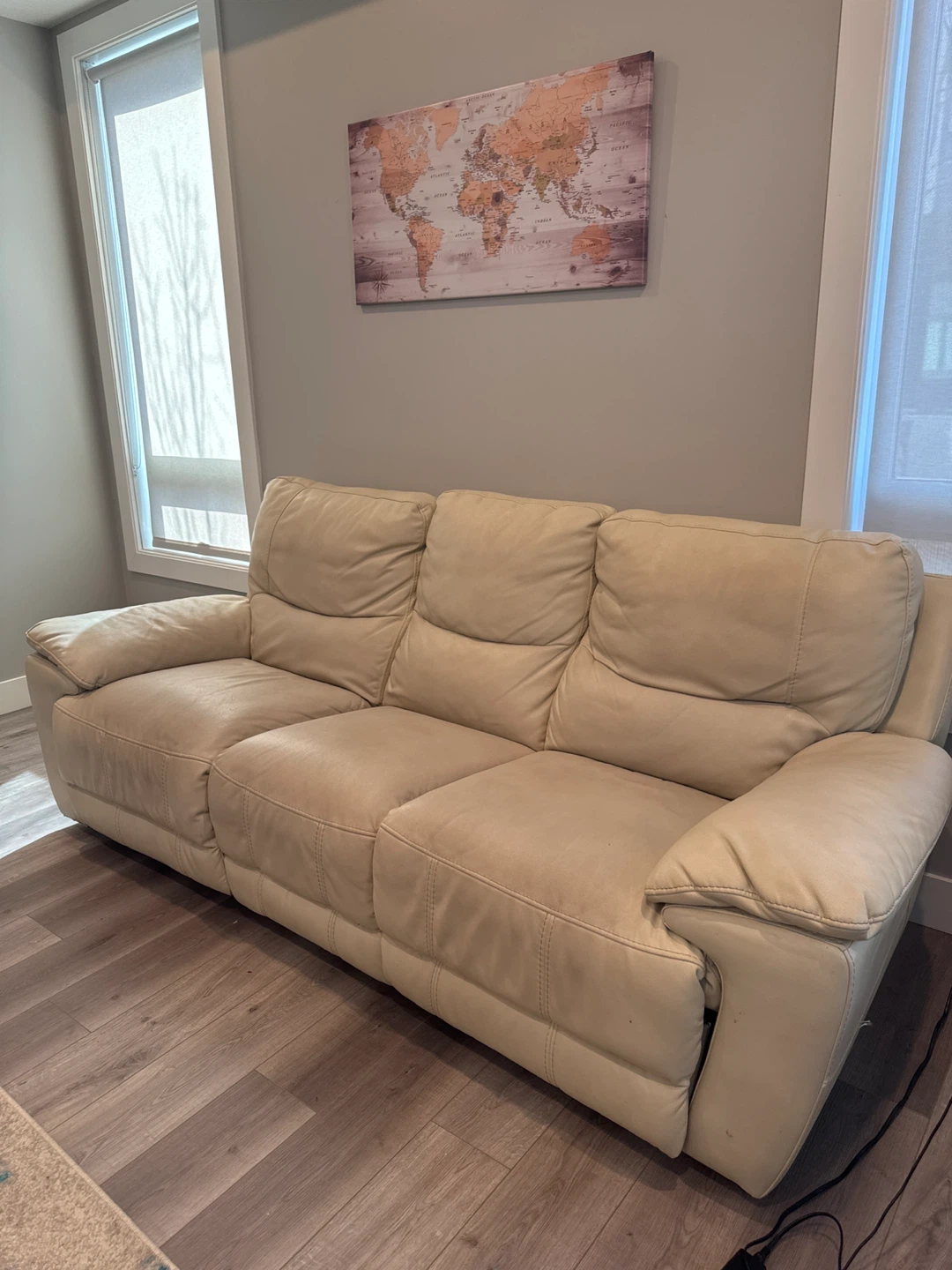 Cream Recliner Sofa