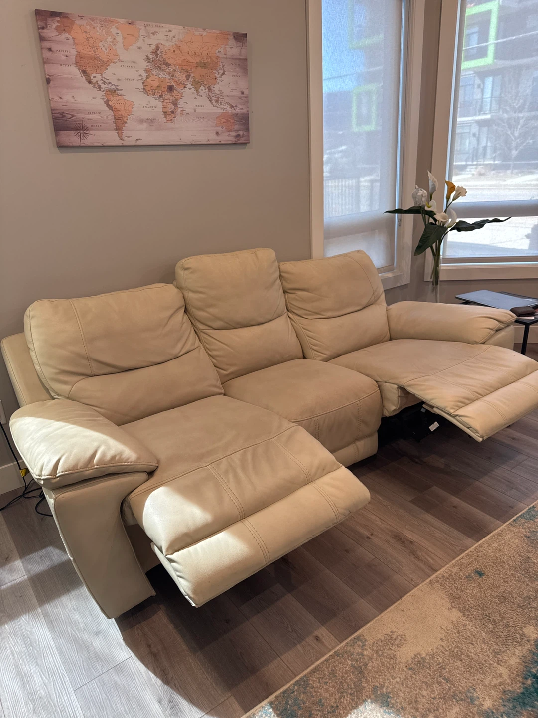 Cream Recliner Sofa - photo 2
