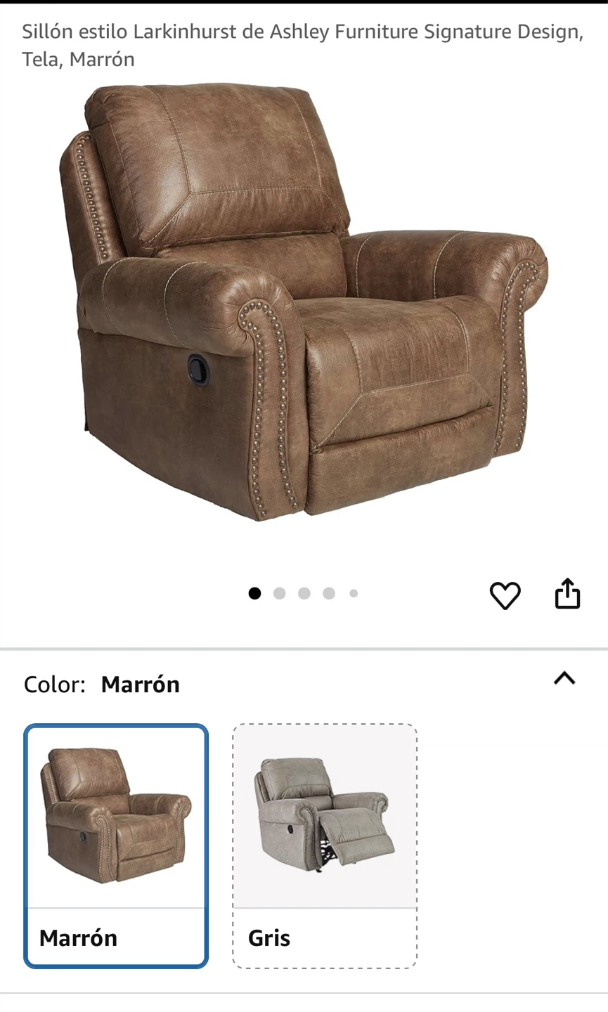 Larkinhurst Manual Rocker Recliner - Brown - photo 2