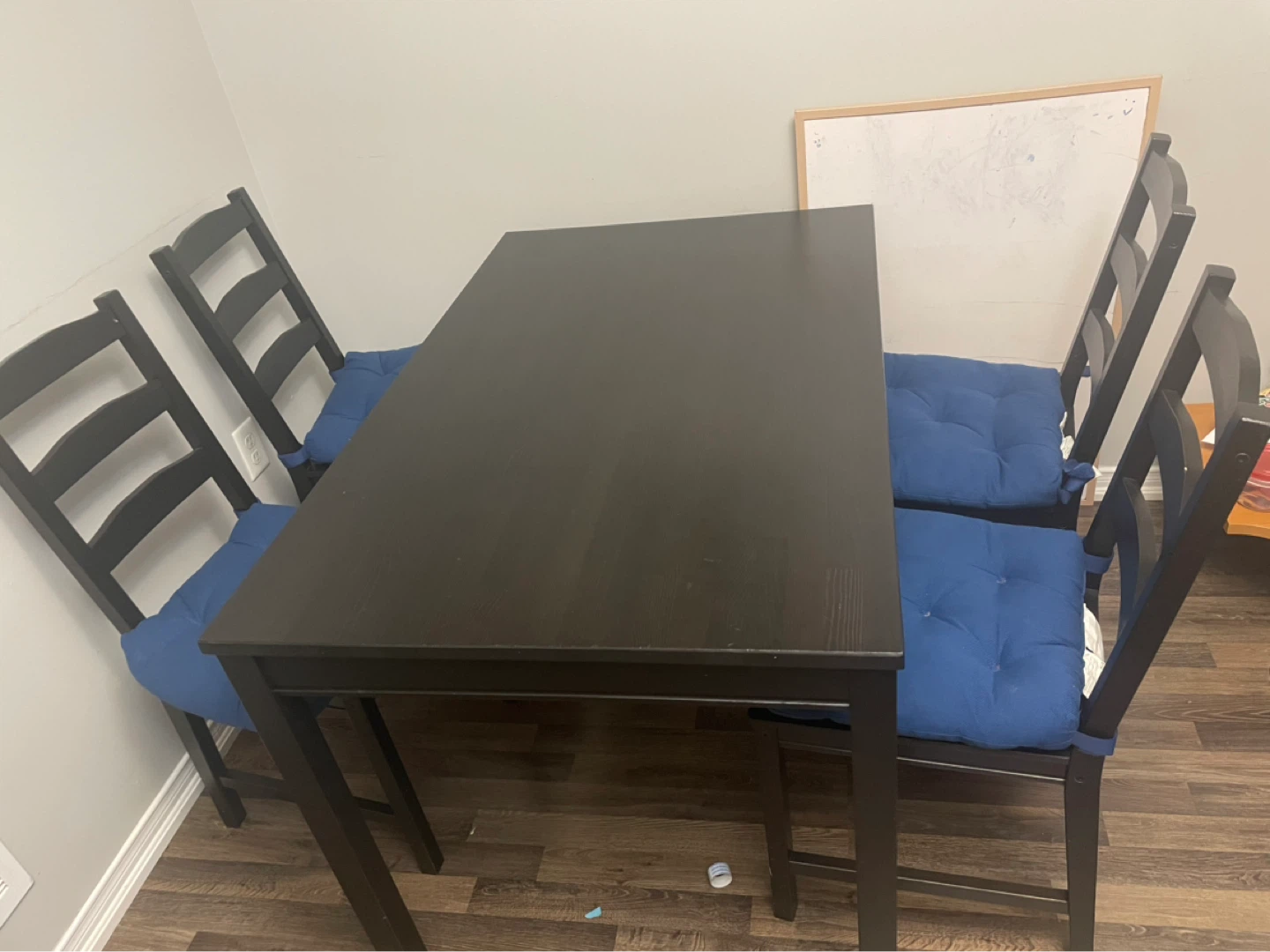 Black Dining Table Set with 4 Chairs