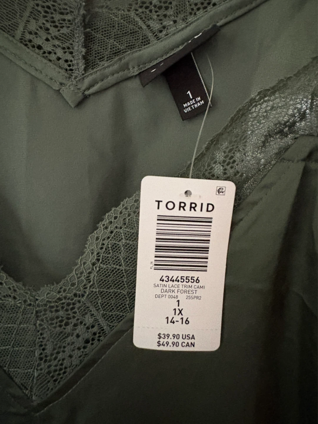 Torrid Satin Lace Trim Cami 1X - photo 3