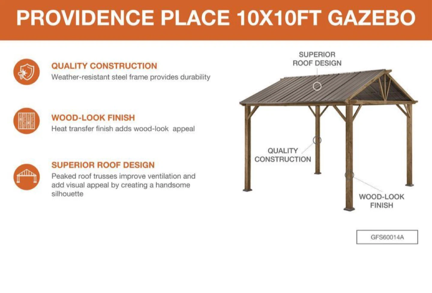 Providence Place 10x10ft Gazebo