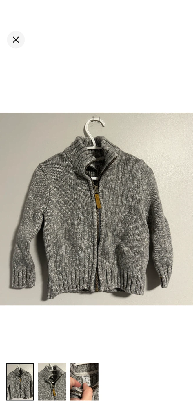 Carter's Toddler Grey Knit Sweater - Size 2T