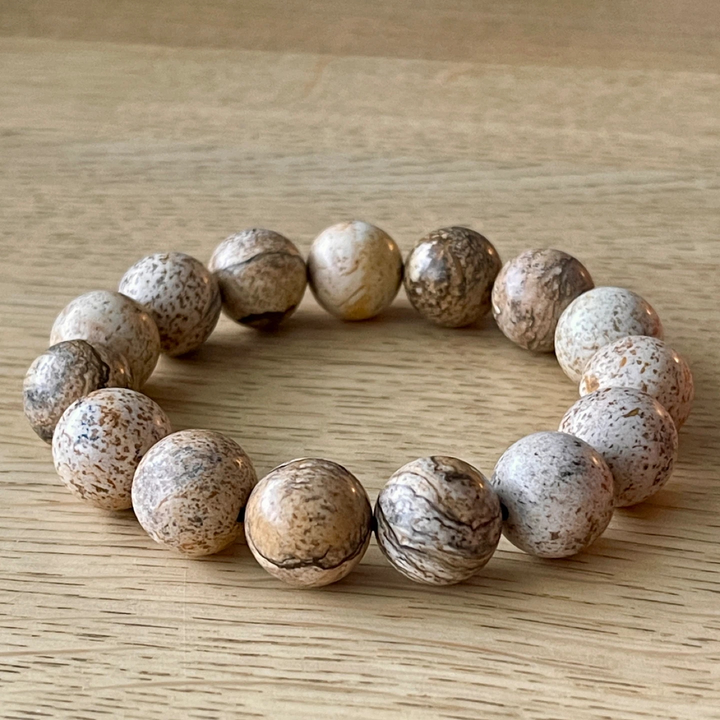 Picture Jasper bracelet (14mm bead) - “Earth stone” - photo 2