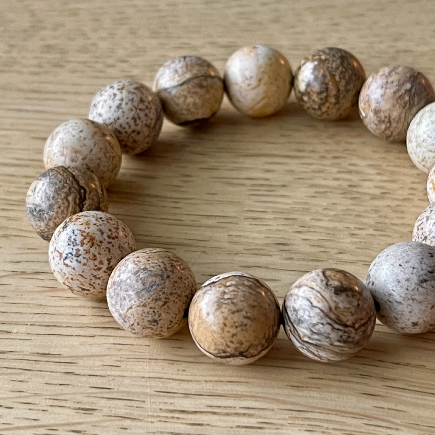 Picture Jasper bracelet (14mm bead) - “Earth stone”
