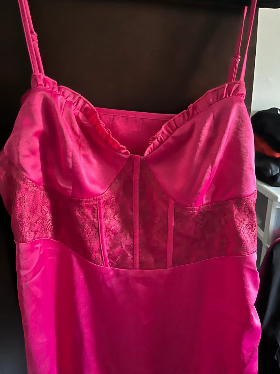 Bright Pink Ruched body connSlip Dress - photo 2