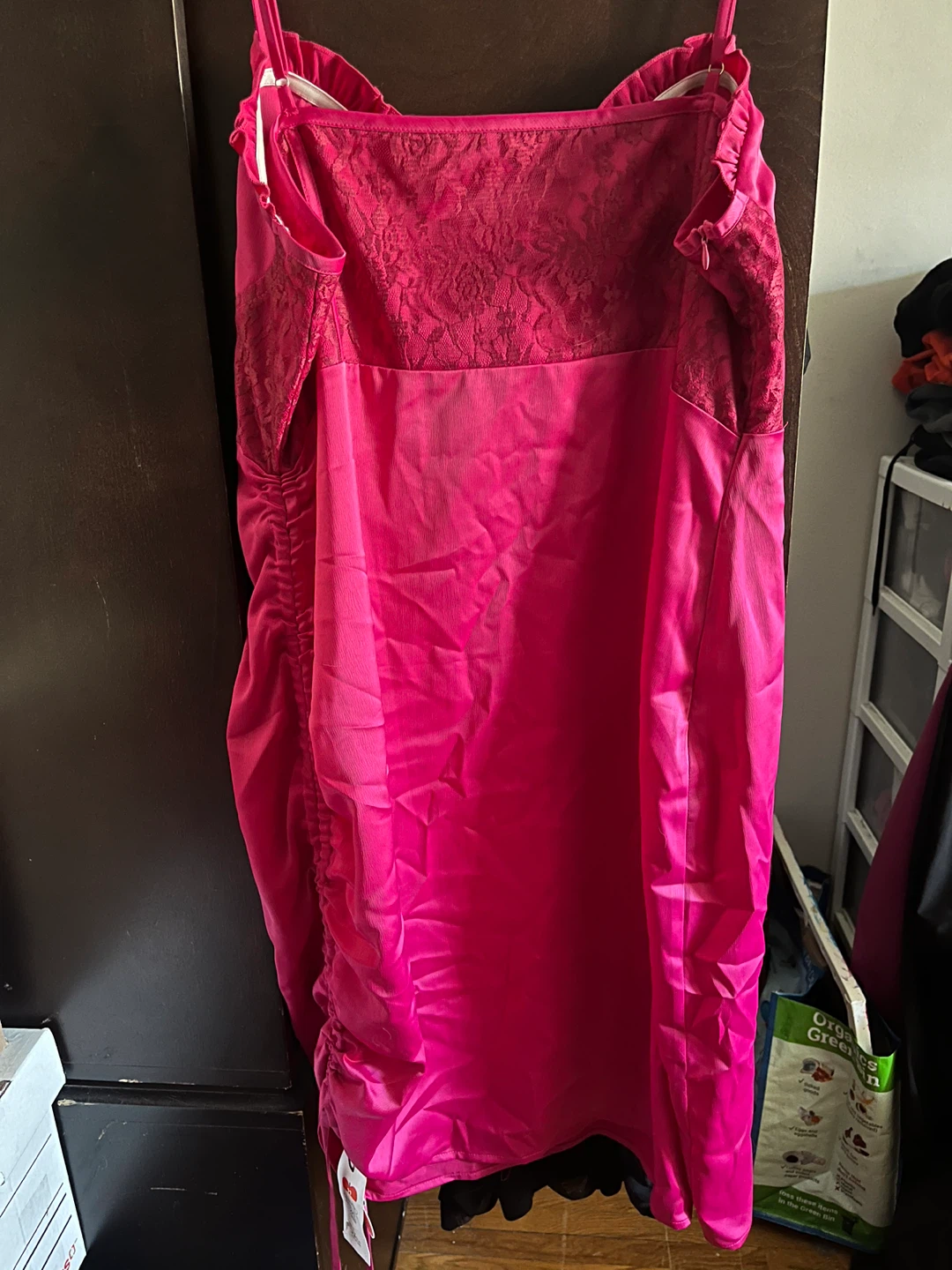 Bright Pink Ruched body connSlip Dress - photo 4