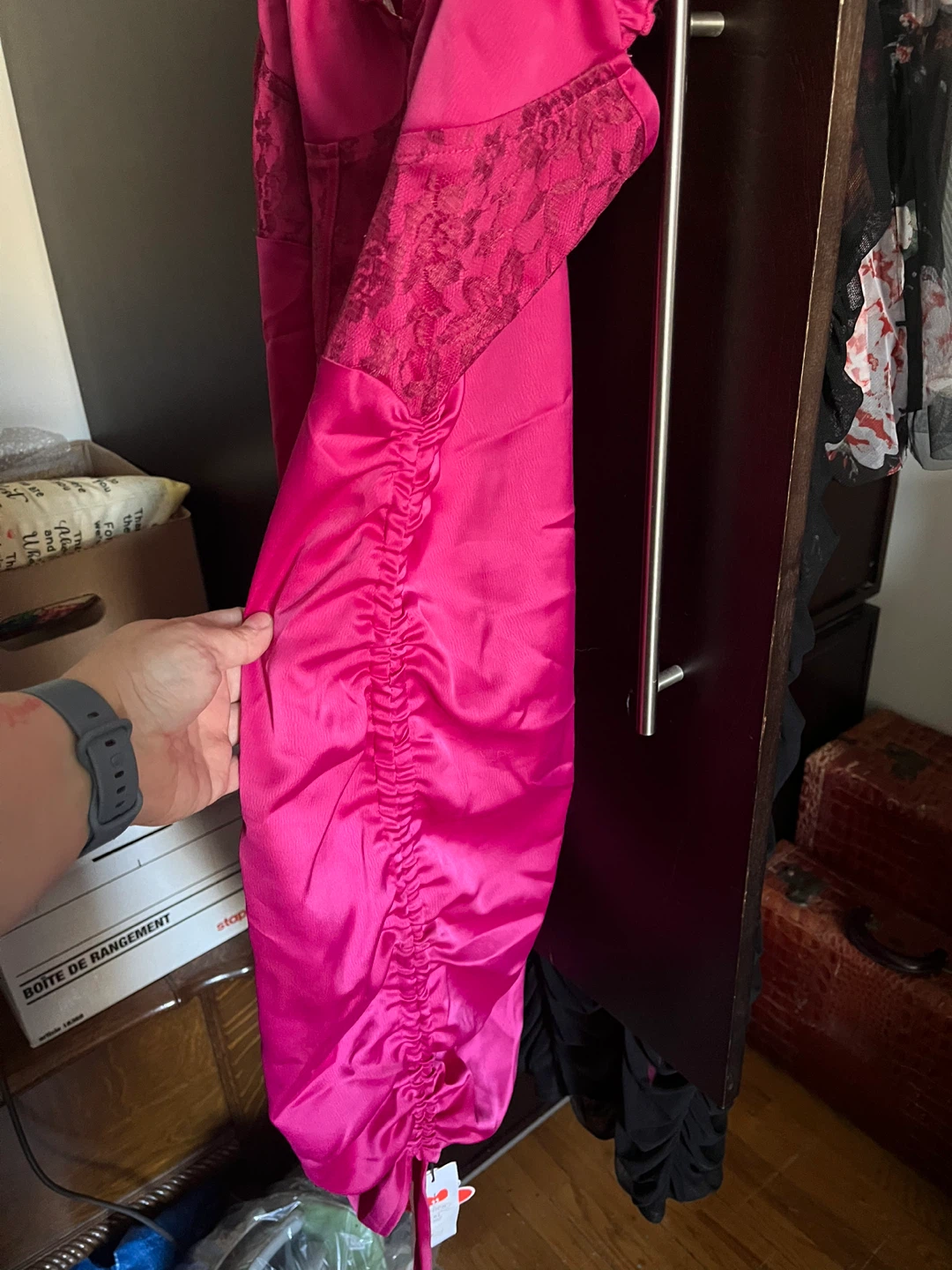 Bright Pink Ruched body connSlip Dress - photo 3