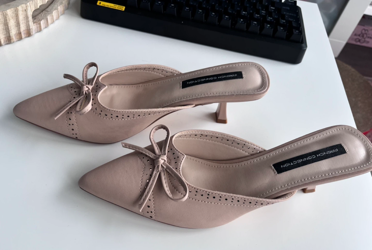 French Connection Pink Mules with Bow Detail - photo 2