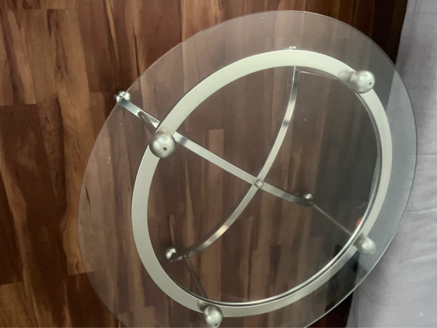Glass and Metal Round Coffee Table - photo 3