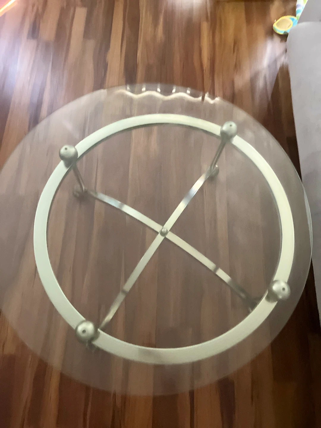 Glass and Metal Round Coffee Table - photo 2
