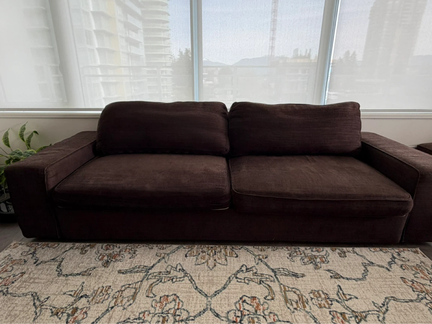Brown Sofa Bed with Ottoman - photo 5