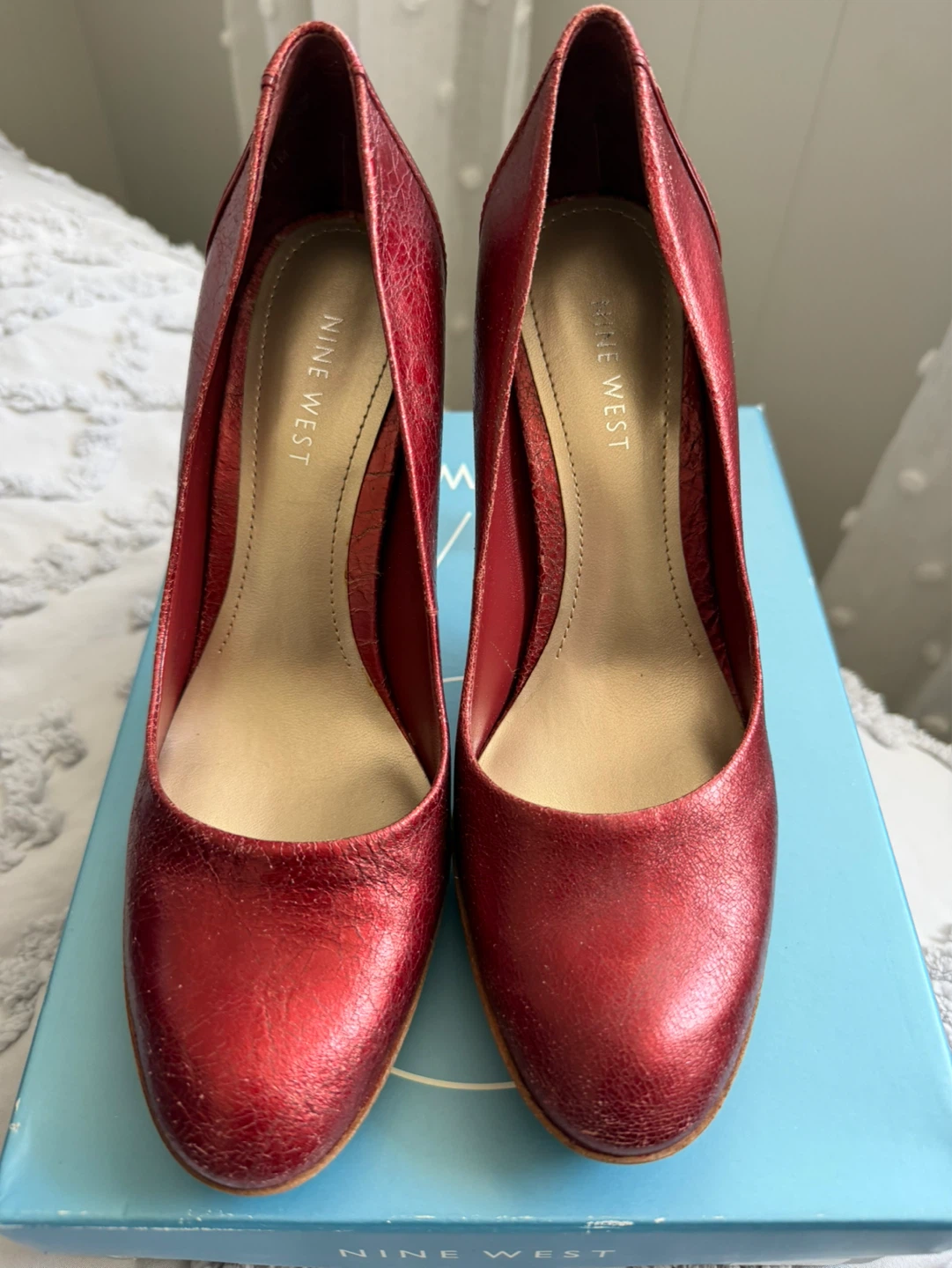 Nine West Korinneo Wine Leather Pumps