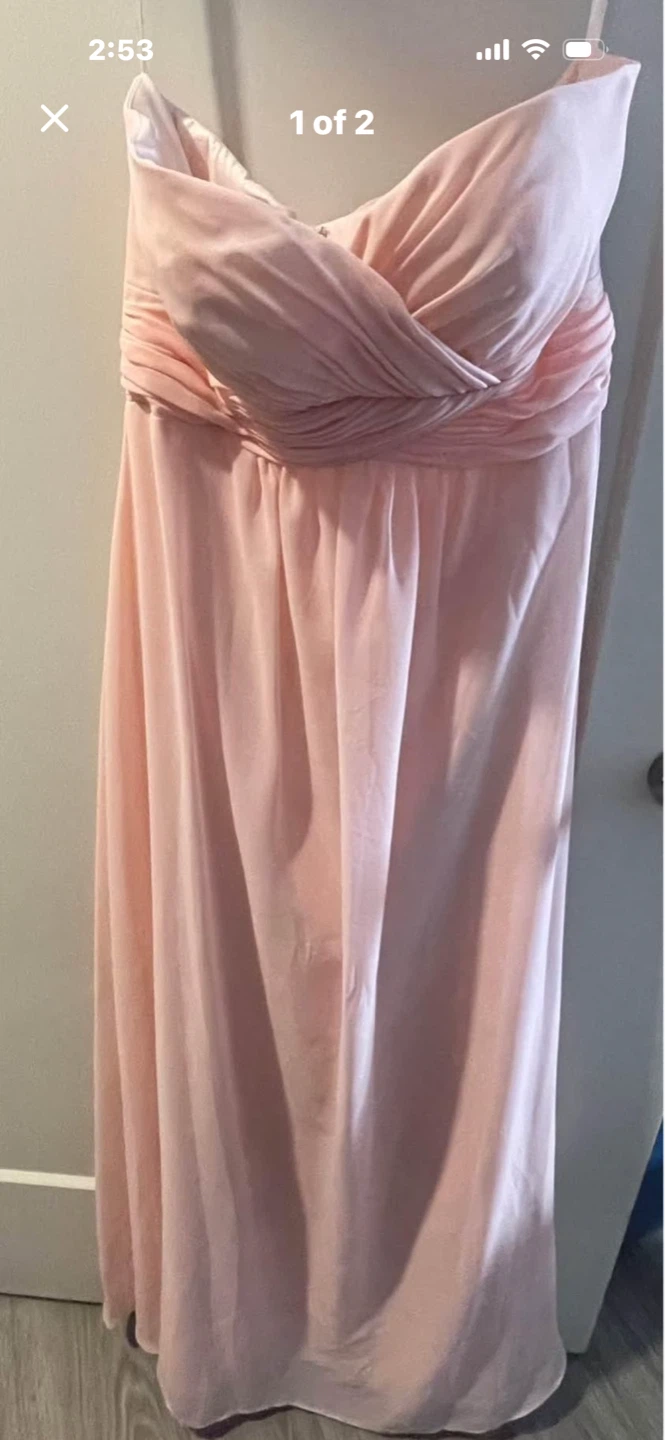Christina Wu Petal Pink Strapless Dress Size 2