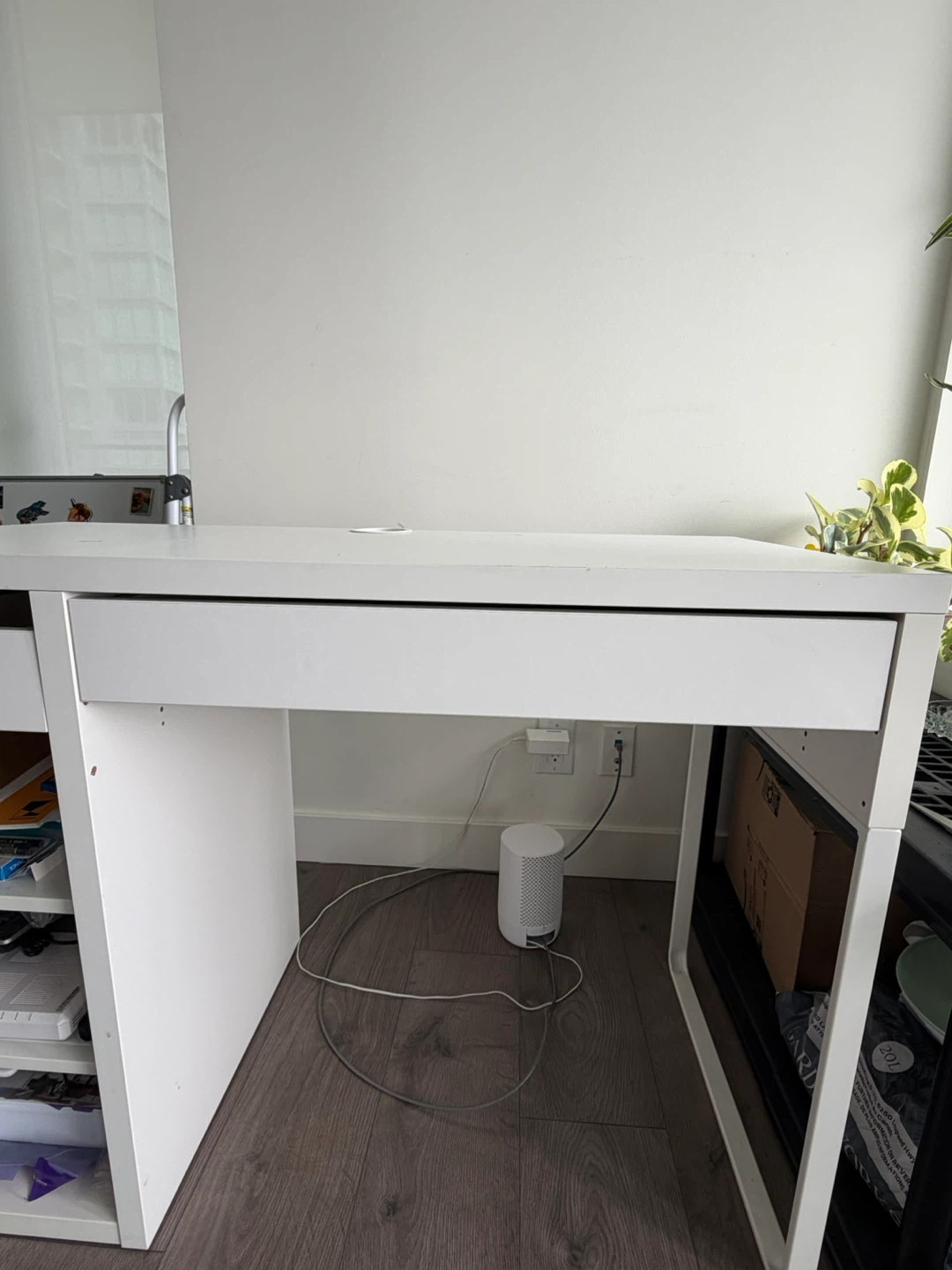 White IKEA Desk with Drawers and Shelves - photo 3