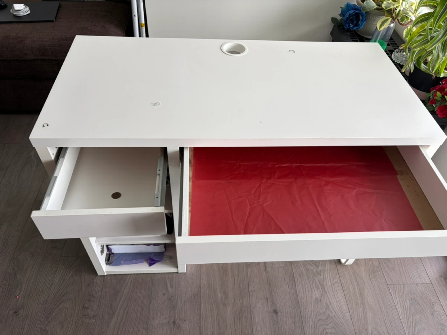 White IKEA Desk with Drawers and Shelves - photo 2
