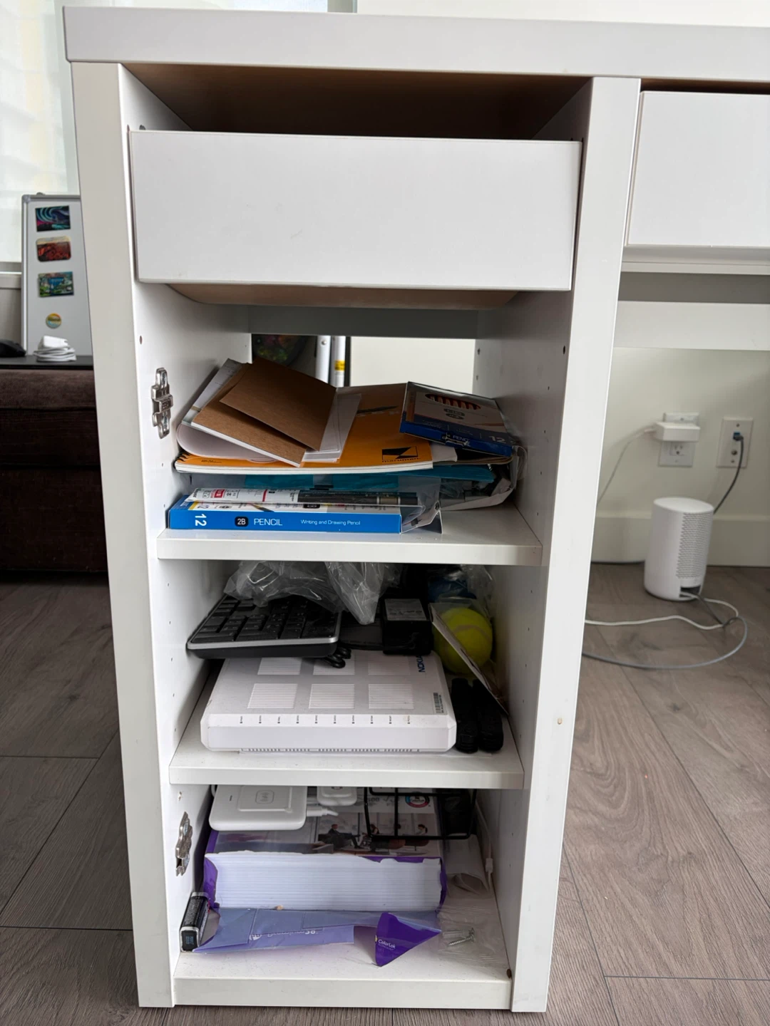 White IKEA Desk with Drawers and Shelves - photo 4