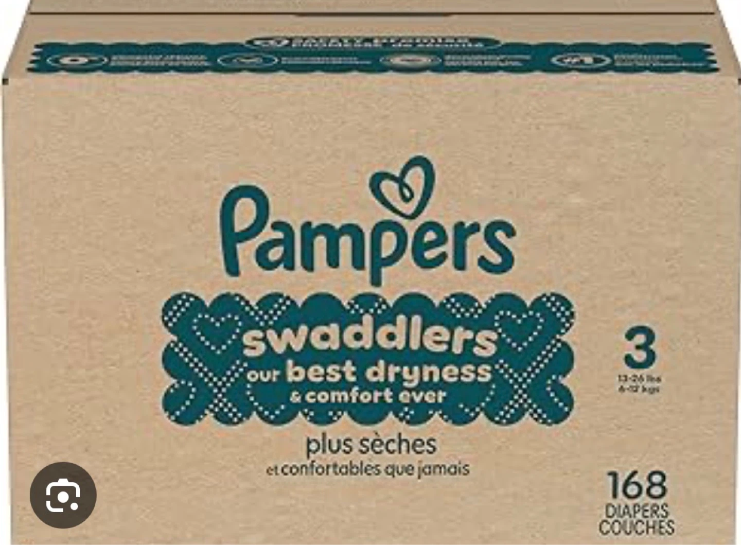Pampers Swaddlers Size 3 Diapers - 168 Count