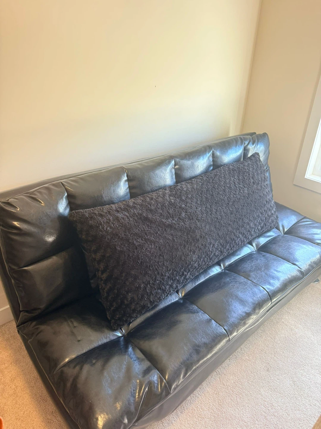 Black Faux Leather Futon - photo 2