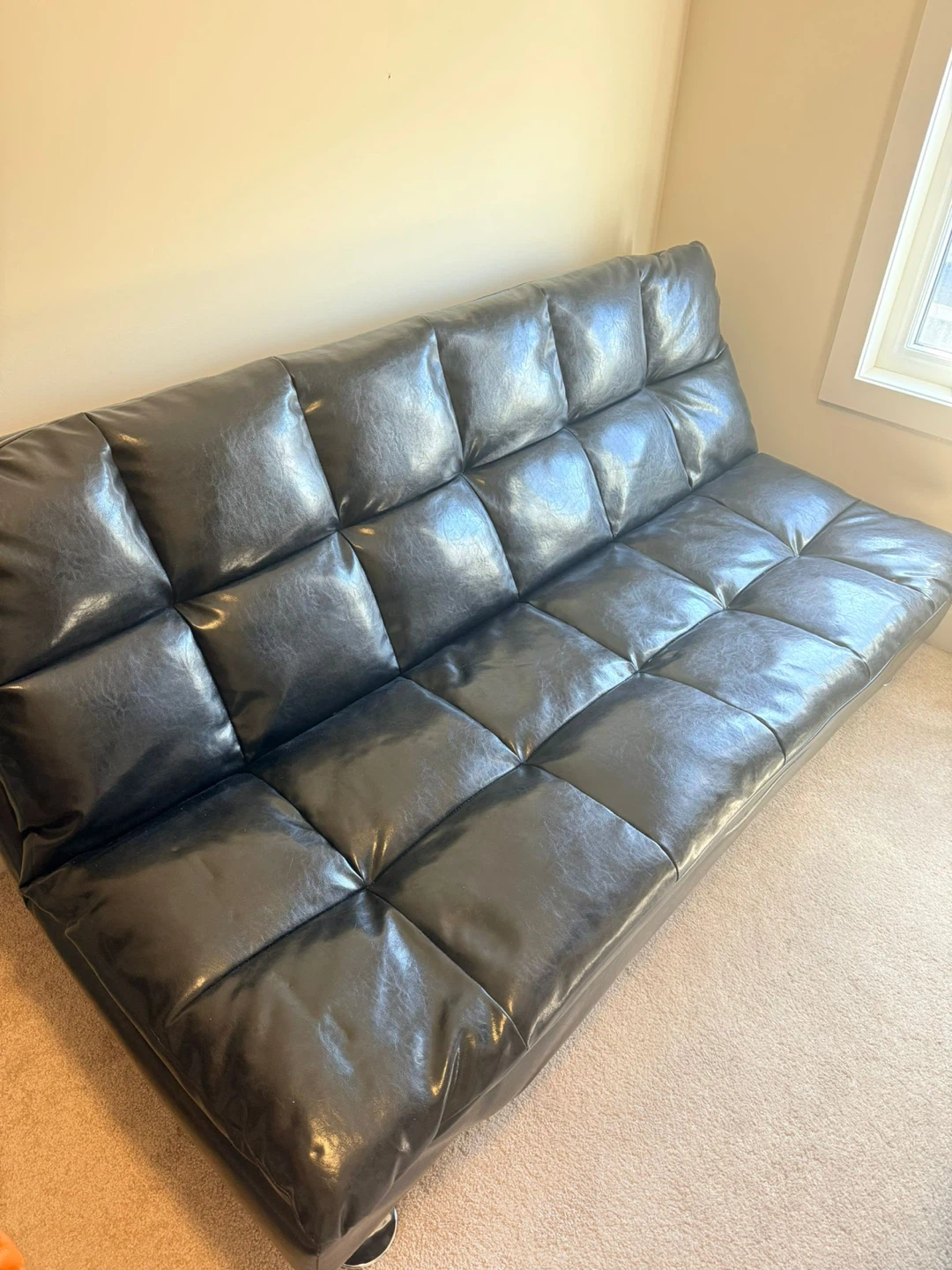 Black Faux Leather Futon - photo 4