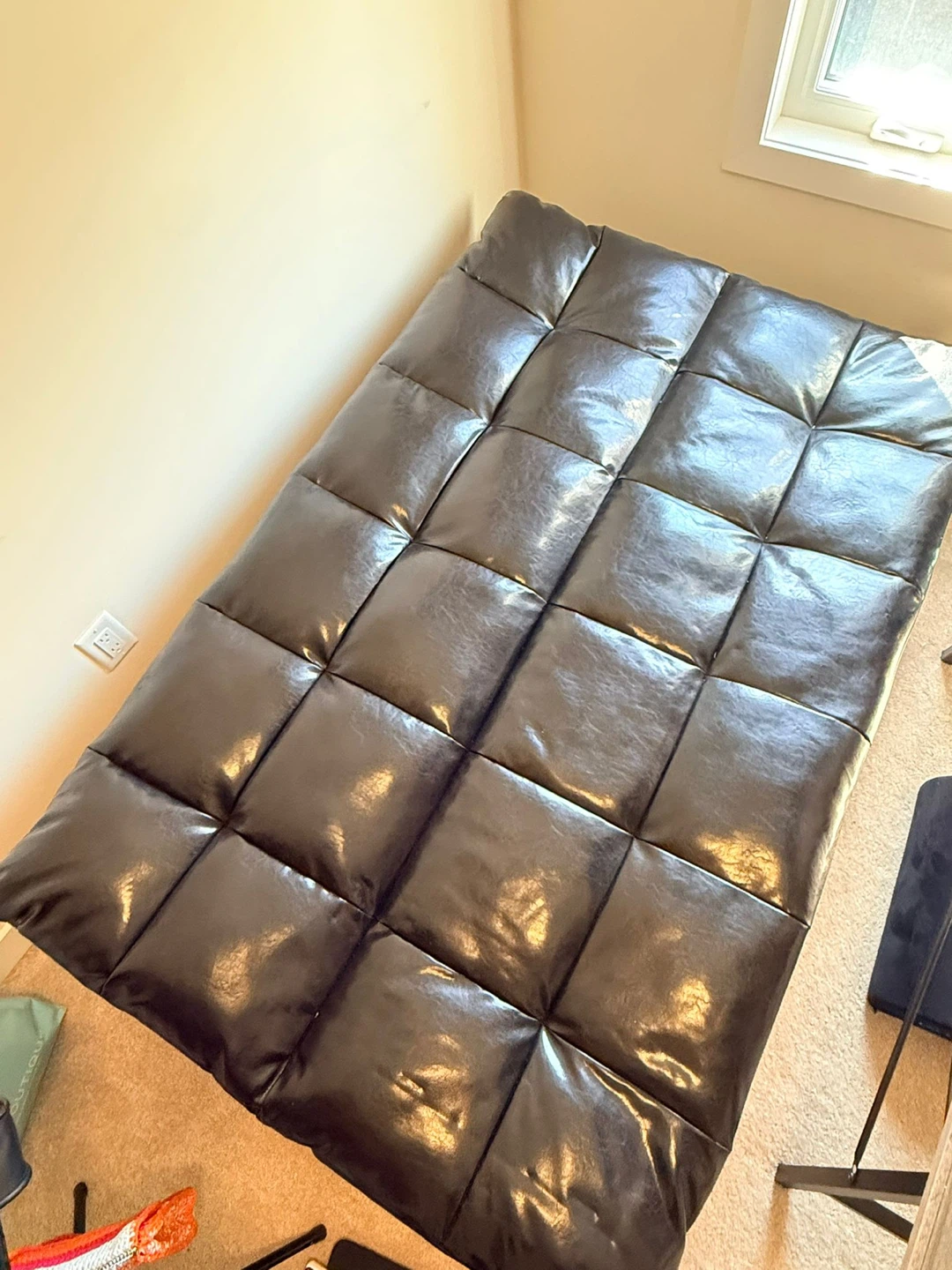Black Faux Leather Futon - photo 5