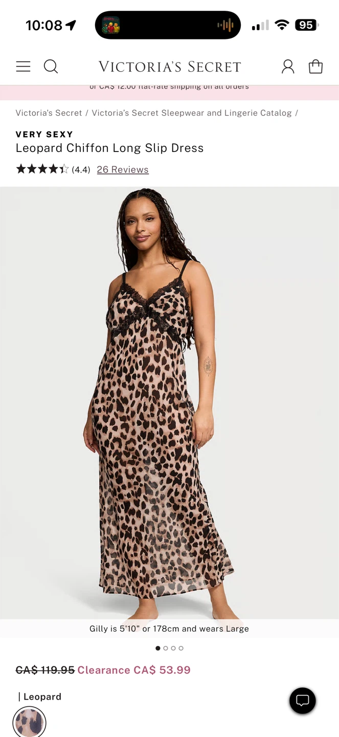 Victoria's Secret Leopard Chiffon Long Slip Dress