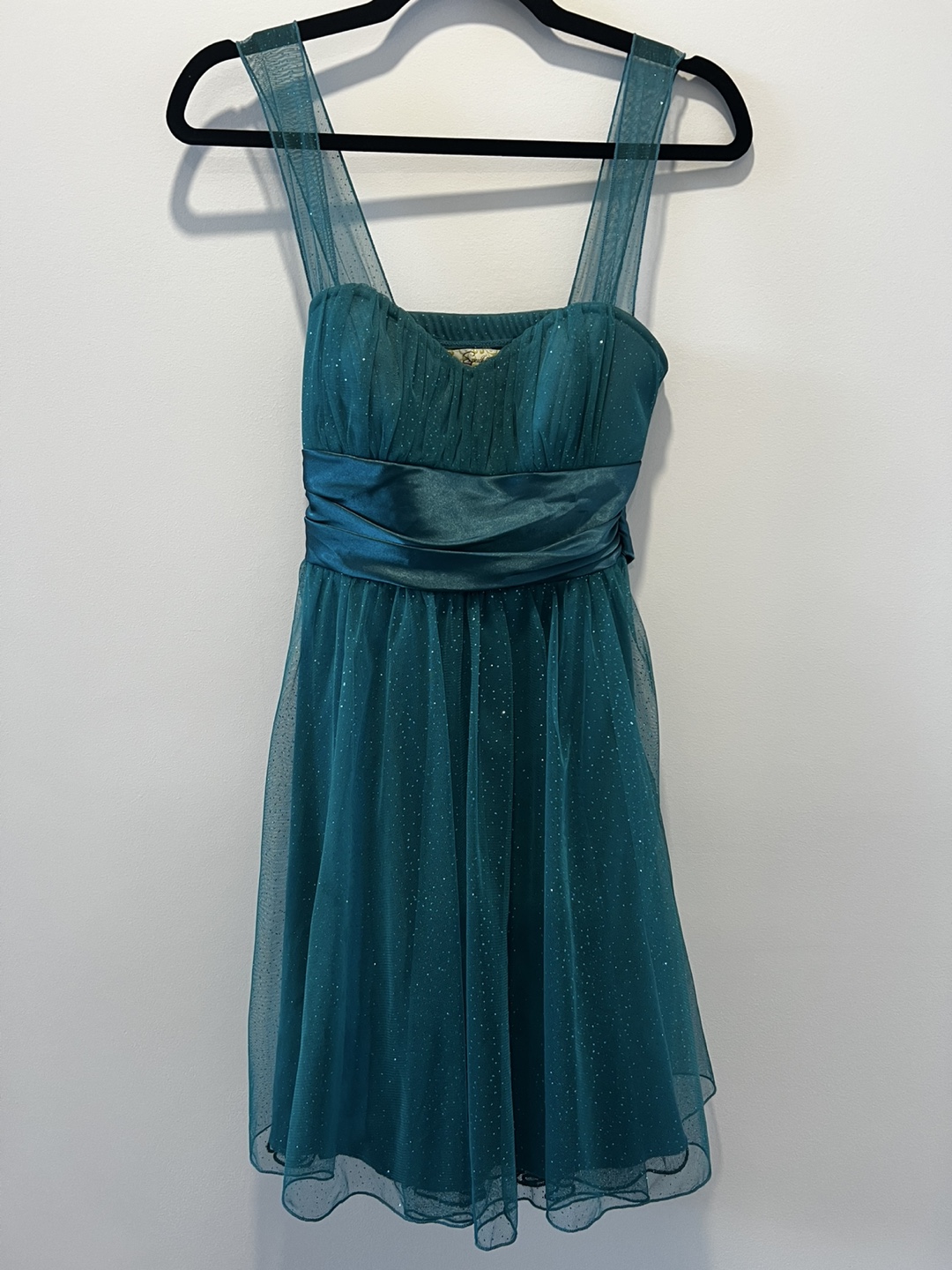 Speechless Girls Teal Sparkle Tulle Dress Size 5