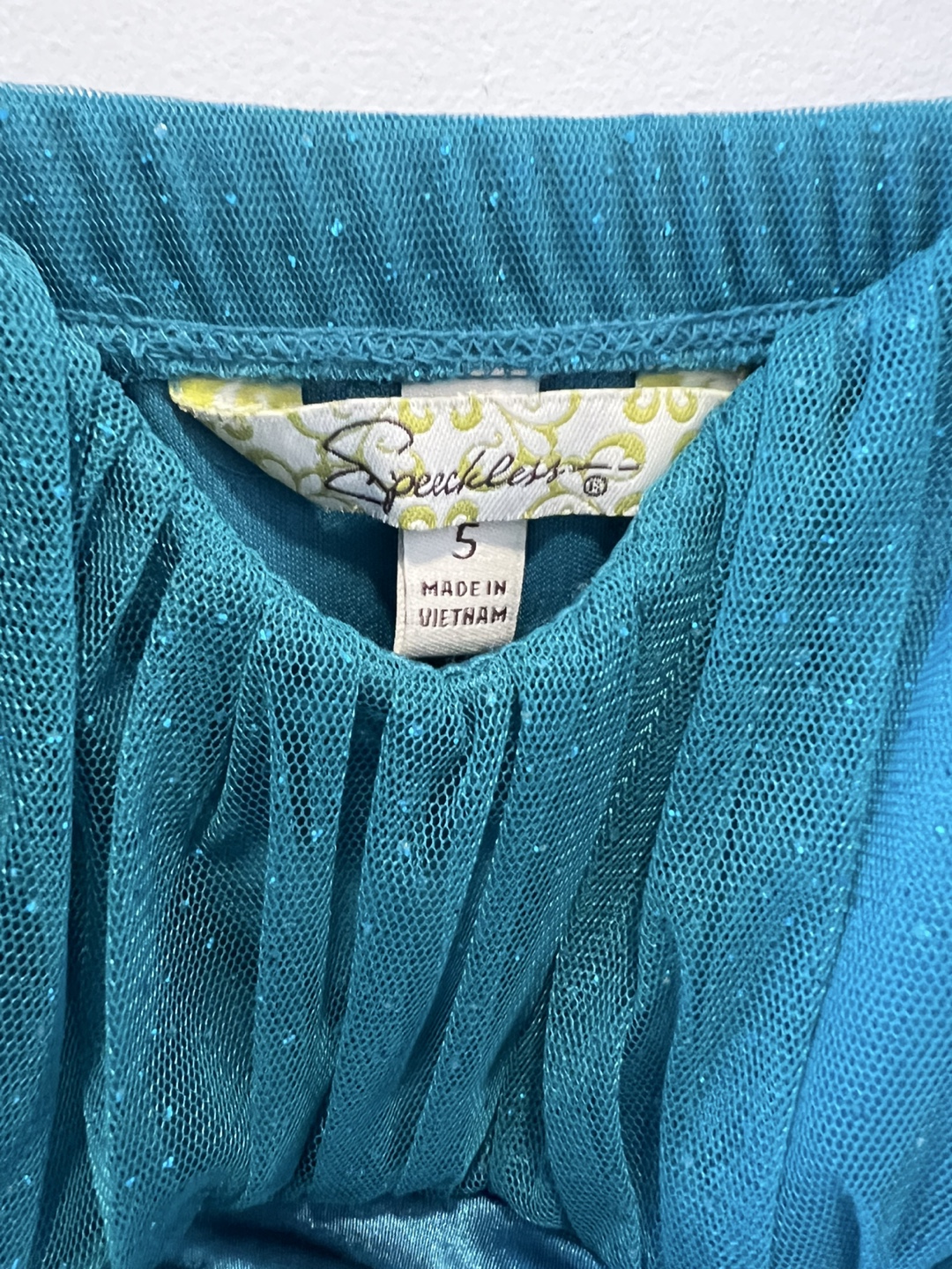 Speechless Girls Teal Sparkle Tulle Dress Size 5 - photo 3