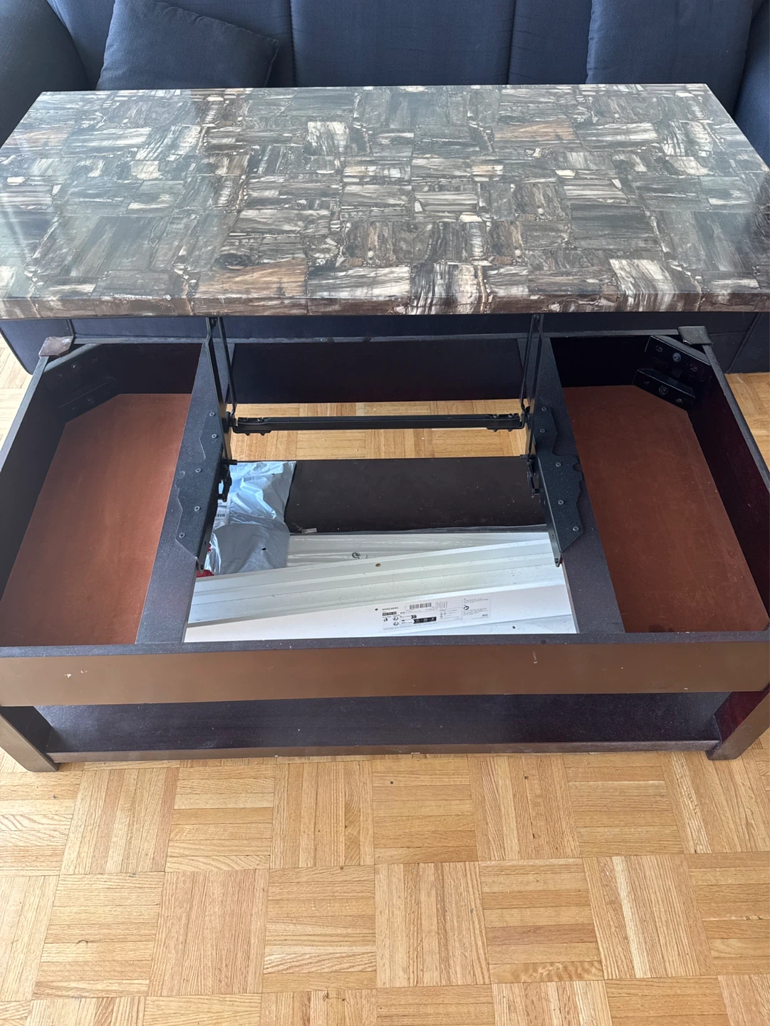 Stone Inlay Coffee Table with Storage - photo 2