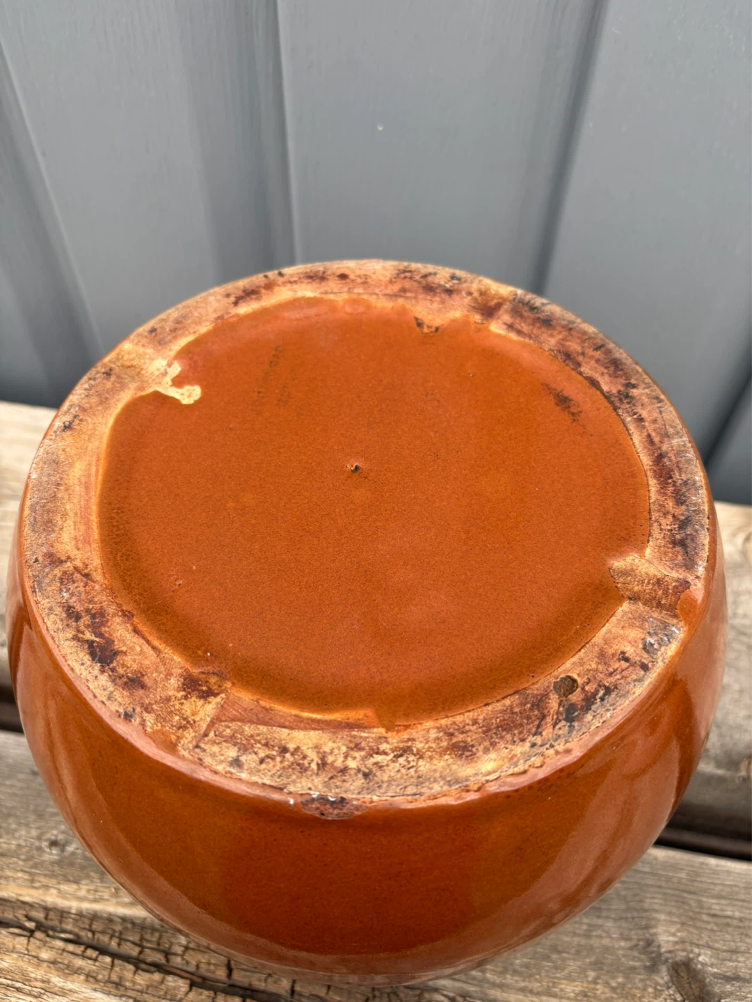 Vintage Brown Ceramic Bean Pot with side handles - photo 4
