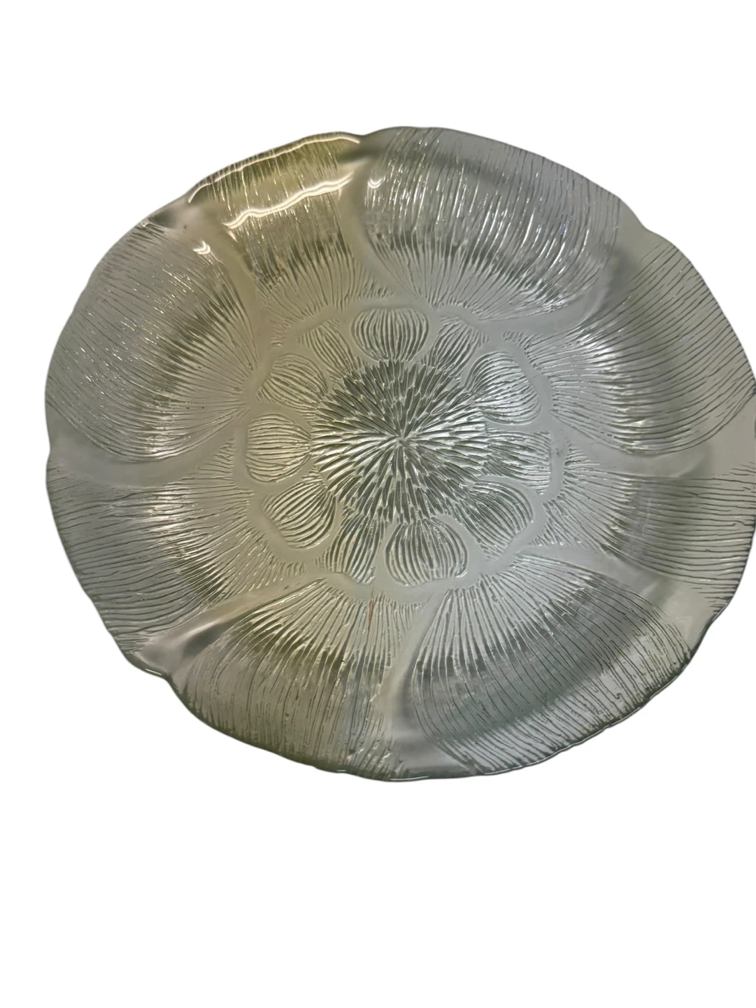 Arcoroc France “Fleur” Pattern Glass Set 10 Salad Dessert Plates