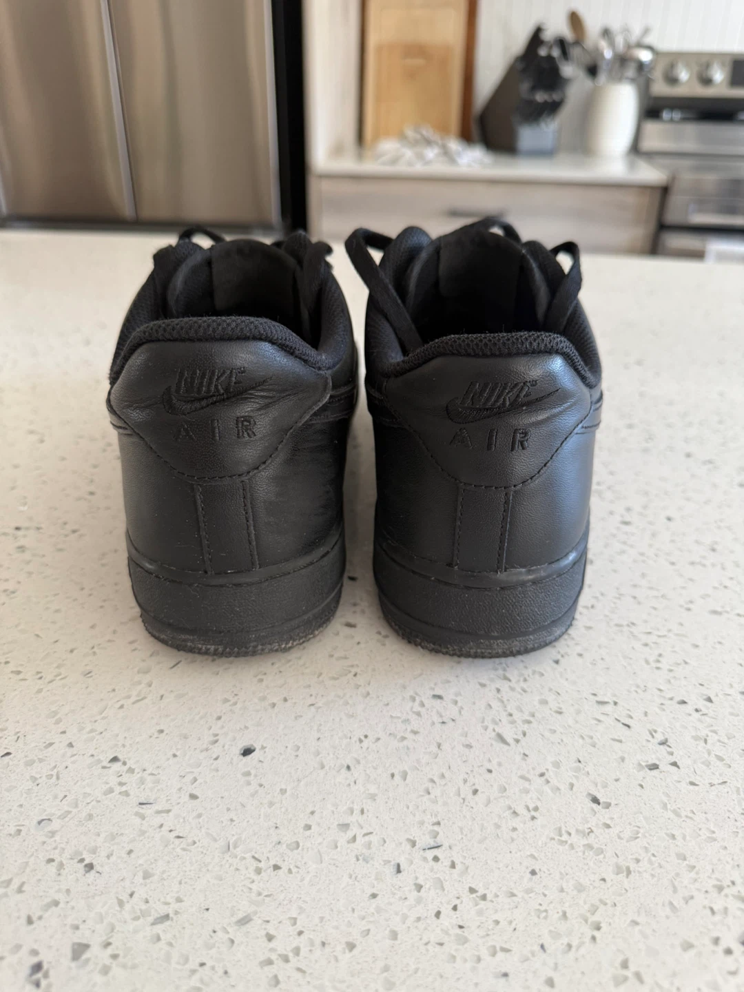 Nike Air Force 1 Low Black Leather Sneakers - photo 2
