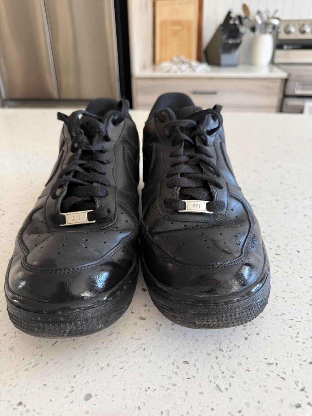 Nike Air Force 1 Low Black Leather Sneakers