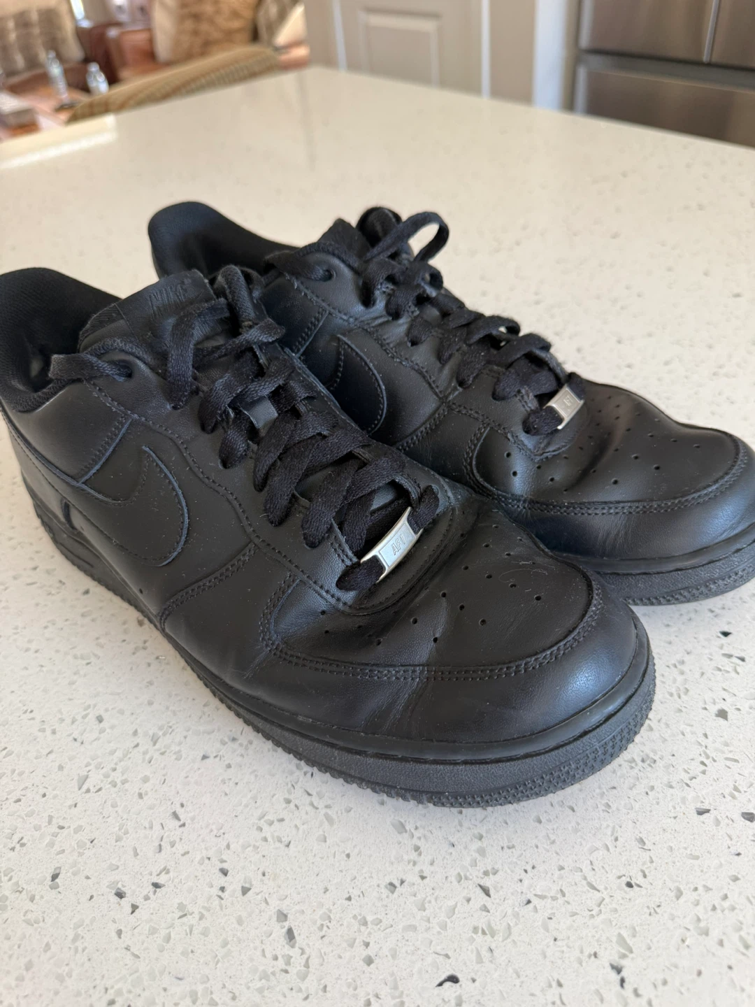Nike Air Force 1 Low Black Leather Sneakers - photo 3