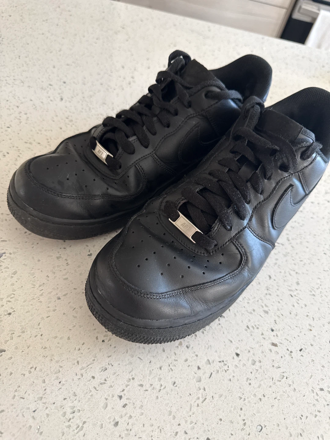 Nike Air Force 1 Low Black Leather Sneakers - photo 4
