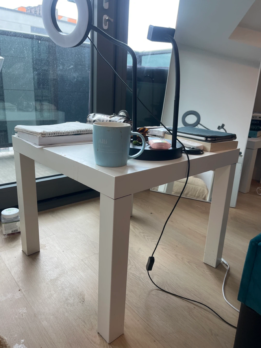 White Square Side Table