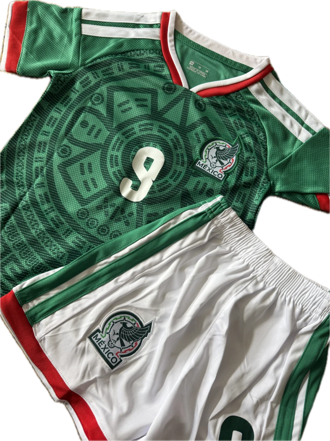 Mexico Soccer Jersey & Shorts Set Raul #9 - photo 2