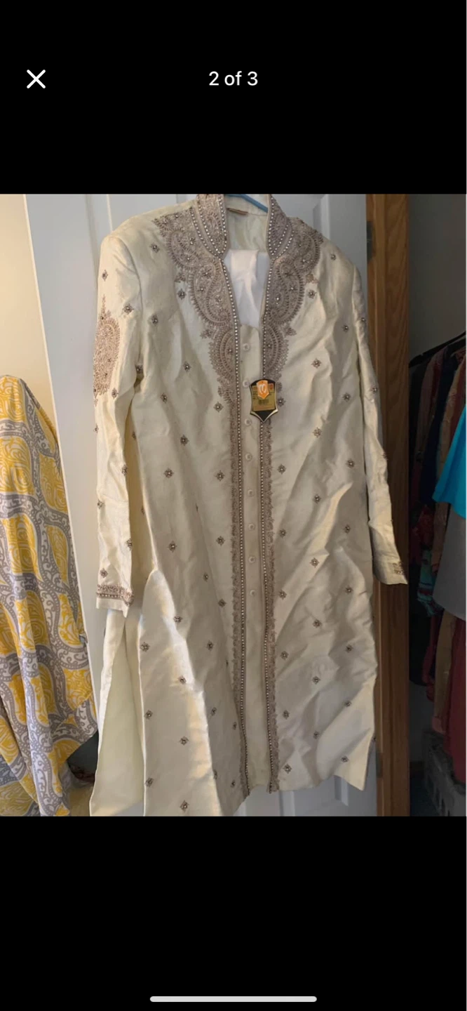 Men's Embellished Sherwani and Turban Set - photo 2